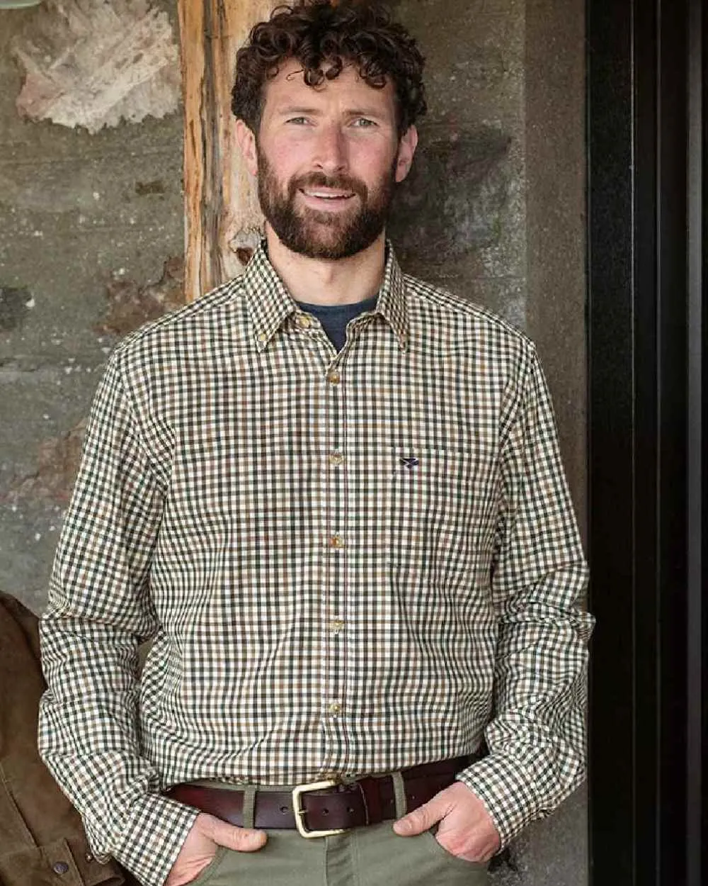 Hoggs of Fife Garvock Cotton Twill Herringbone Check Shirt