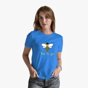 Honey Bee Printed - Organic Cotton Short Sleeve Round Neck T-Shirt For Women