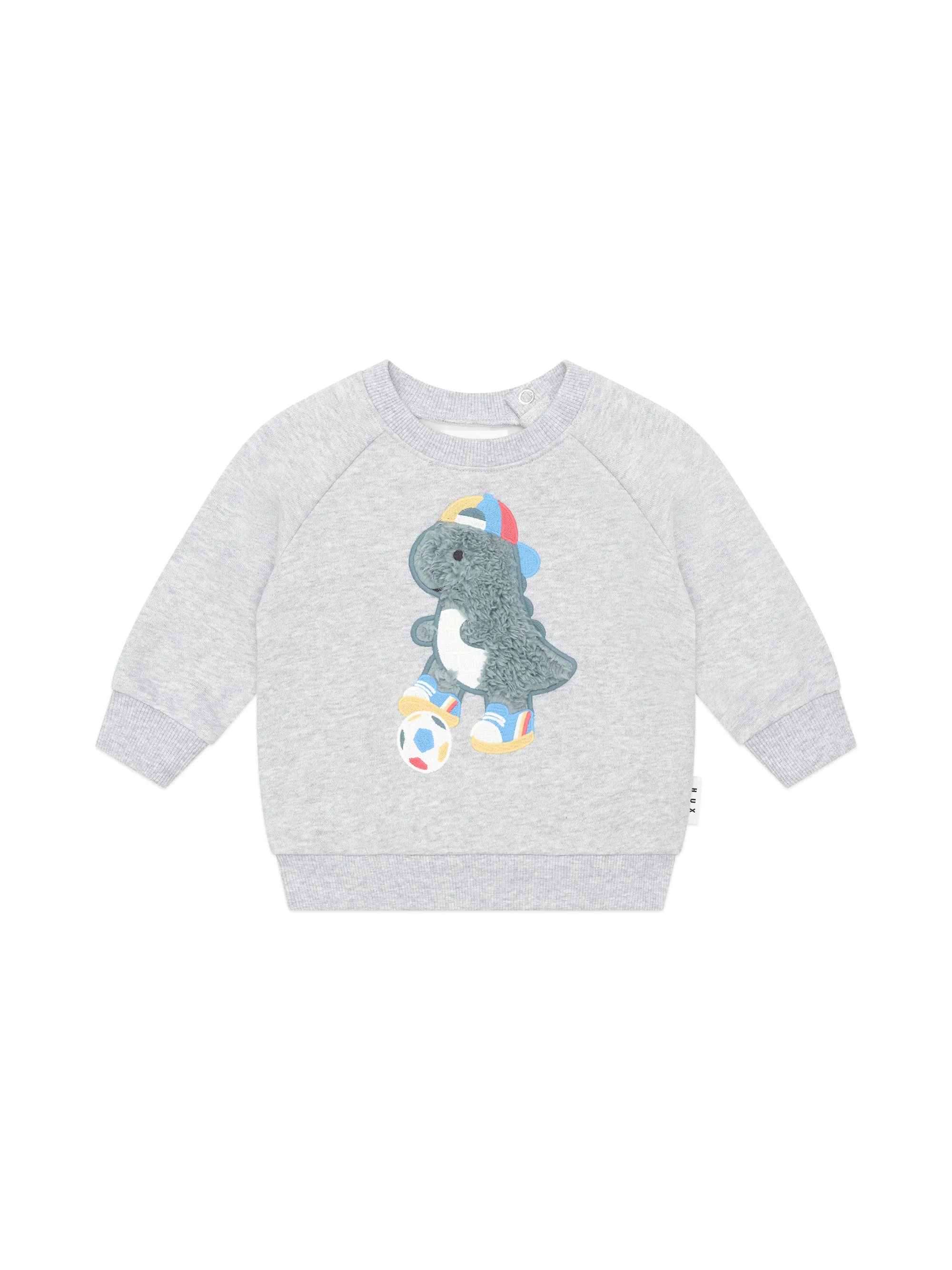 Huxbaby Soccersaurus Sweatshirt Grey Marle