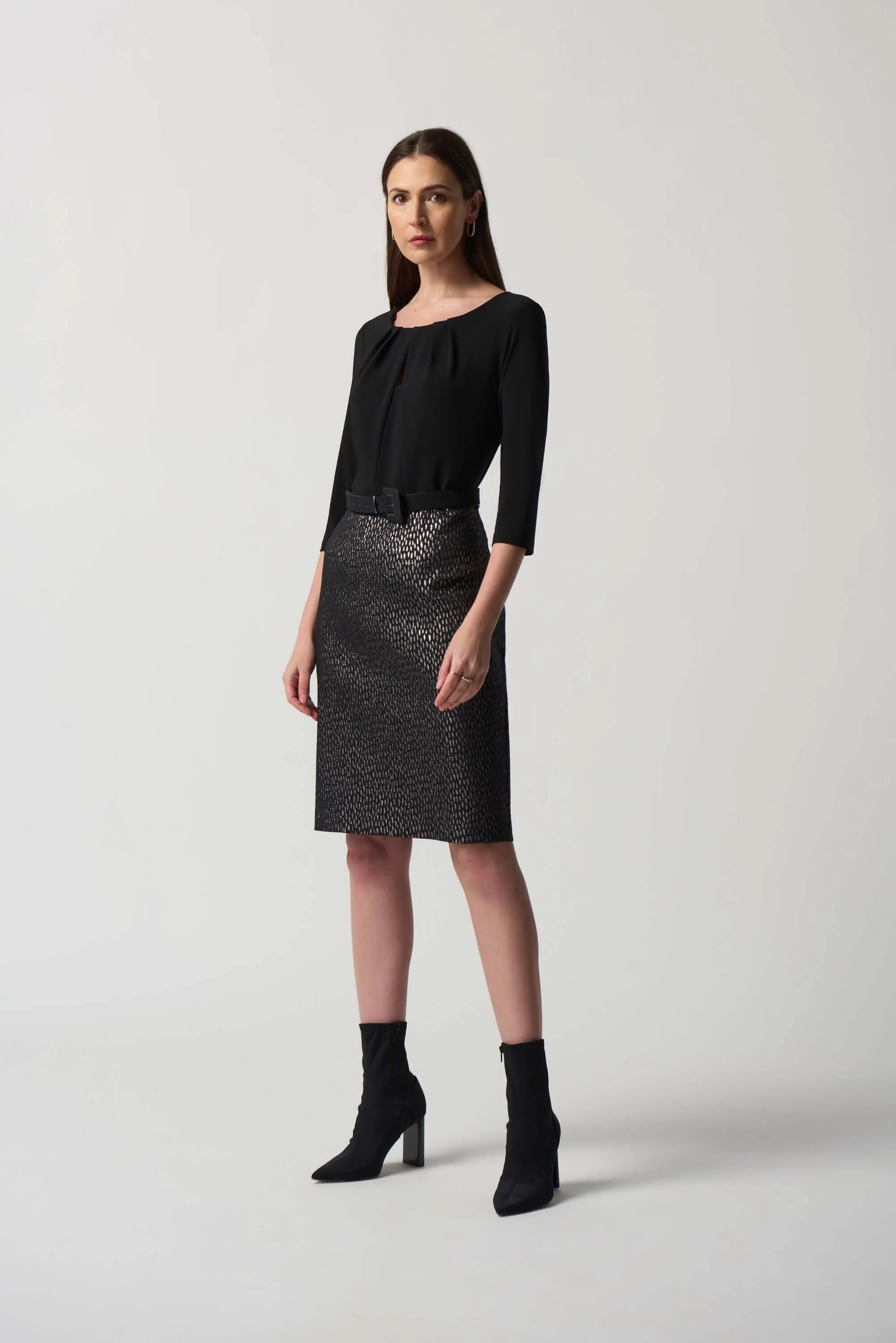 Joseph Ribkoff Sheath Dress in Black Bronze 233120