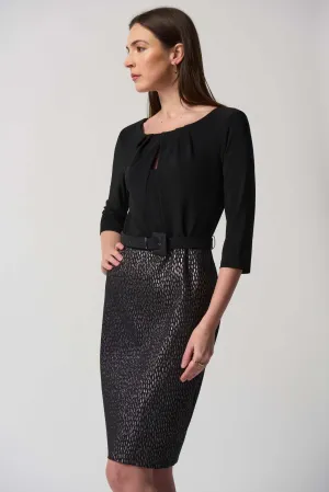 Joseph Ribkoff Sheath Dress in Black Bronze 233120