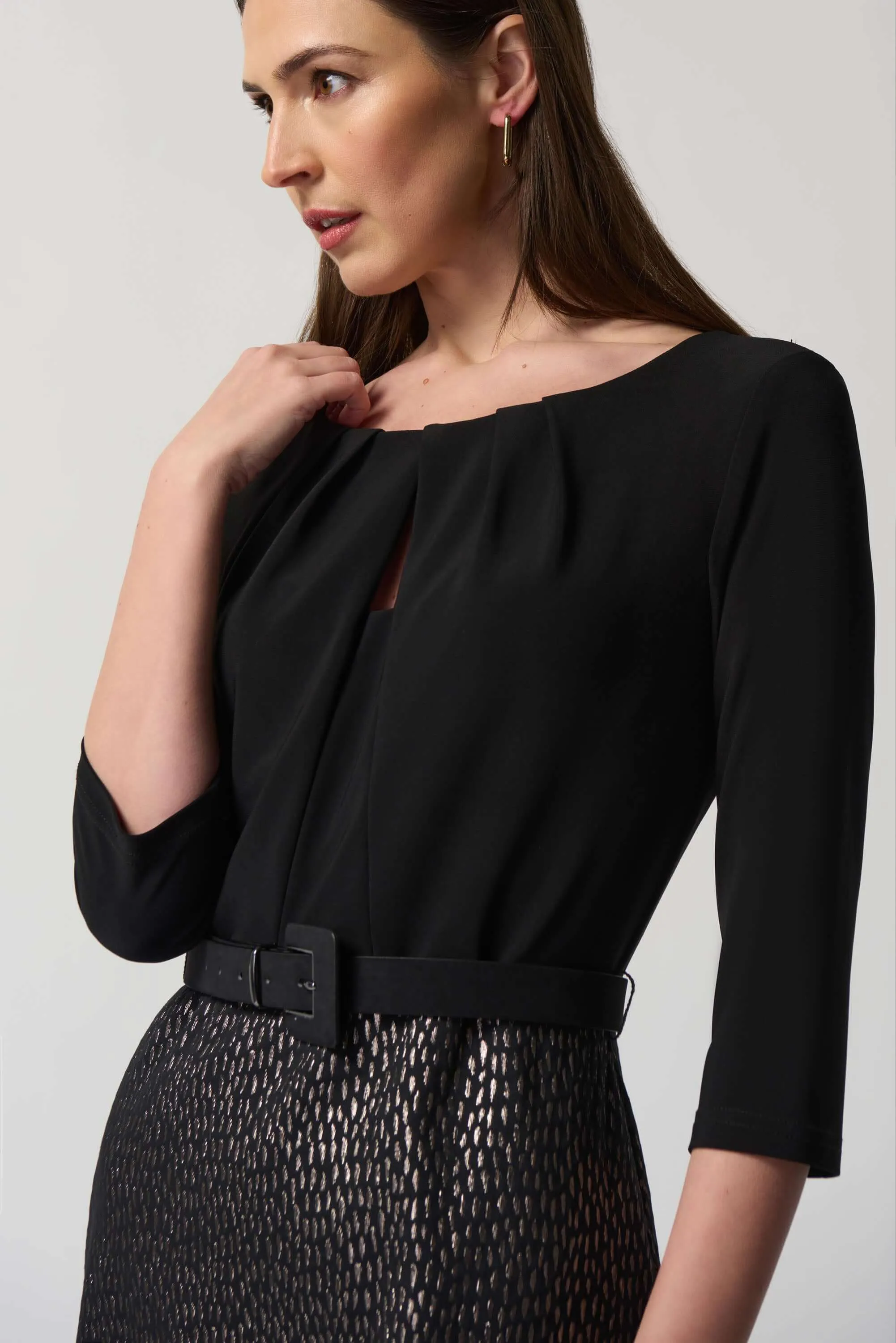 Joseph Ribkoff Sheath Dress in Black Bronze 233120