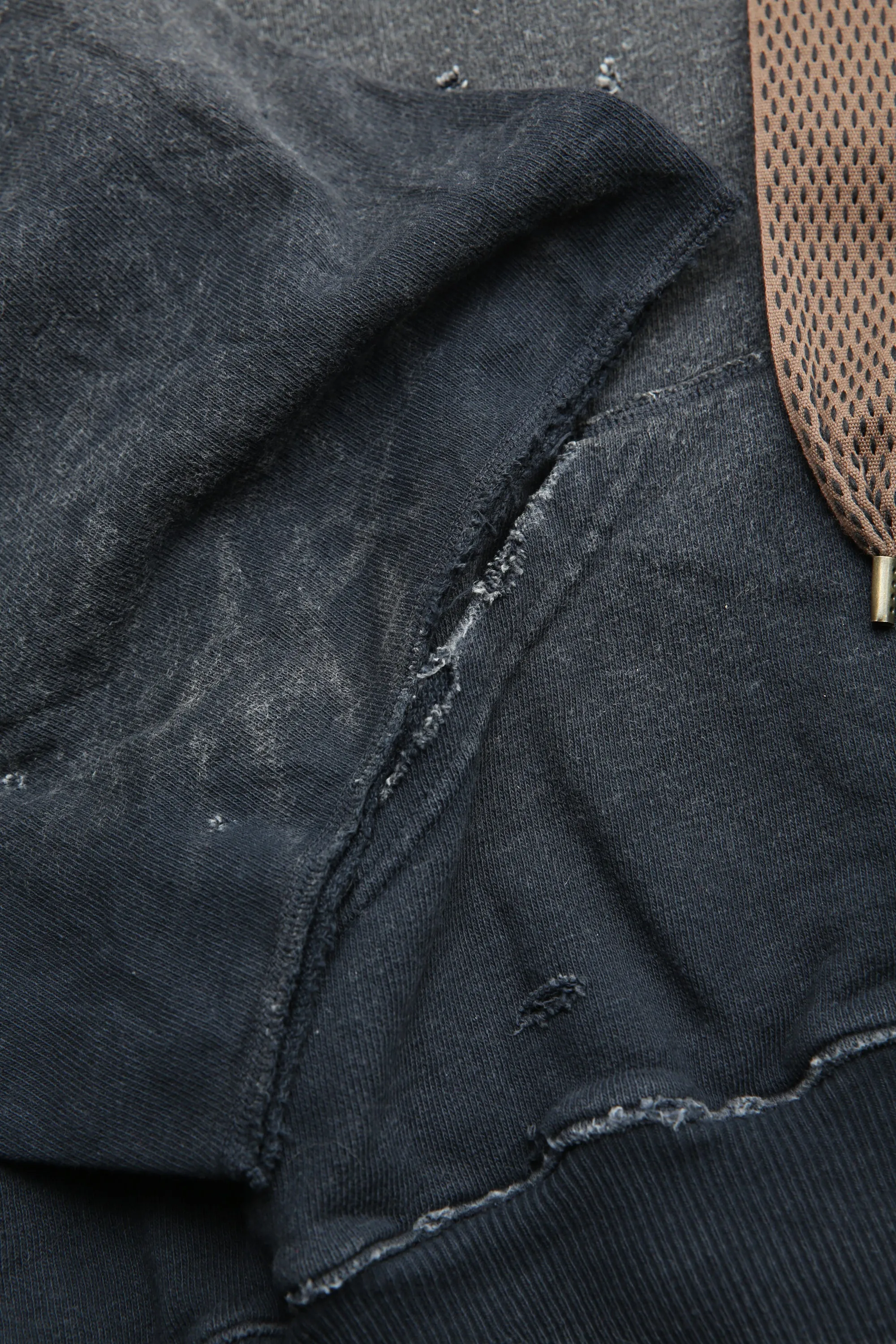 Kapital - SWT Knit THRILLER Damaged DEVIL Hoodie (STUDS) - Black