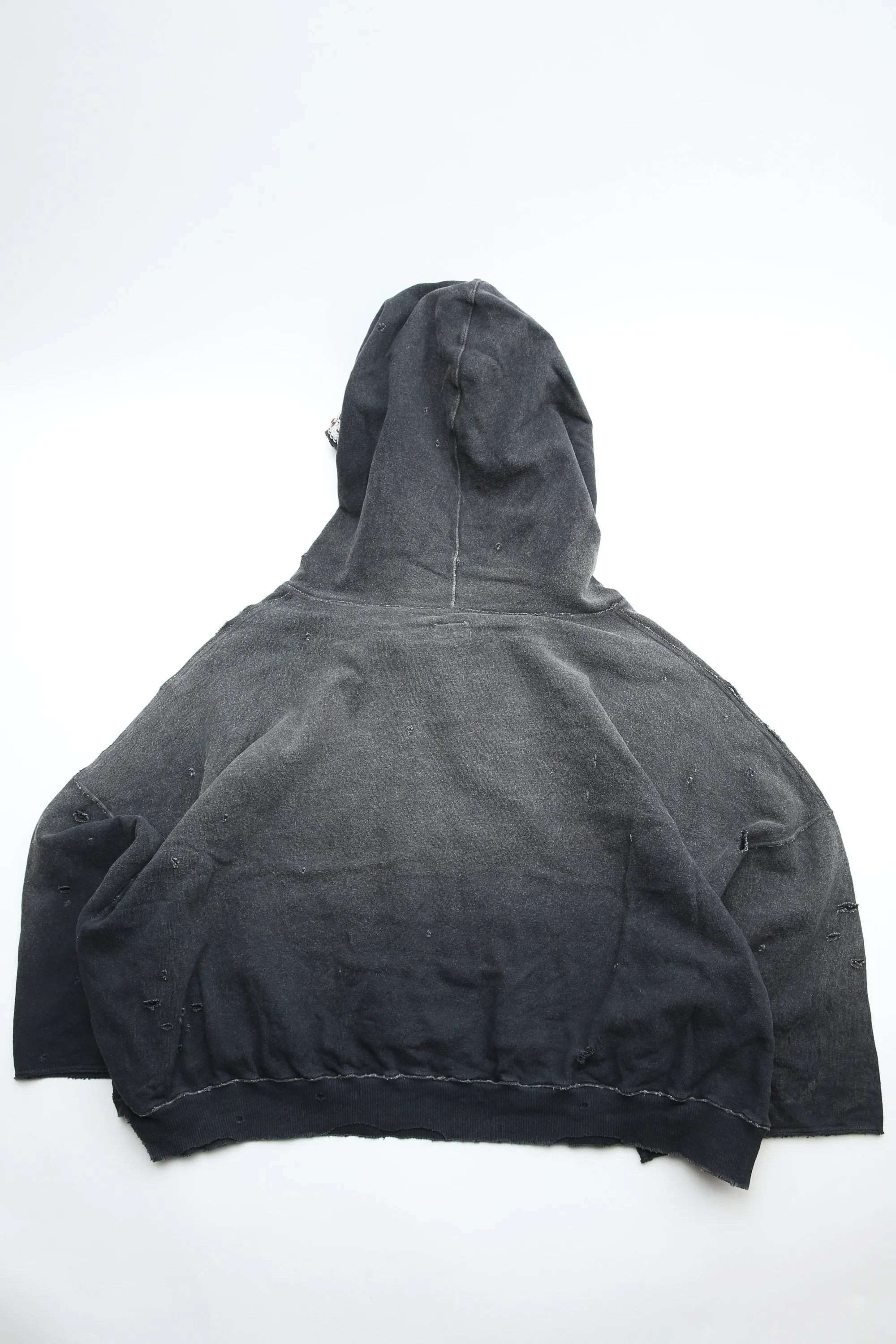 Kapital - SWT Knit THRILLER Damaged DEVIL Hoodie (STUDS) - Black
