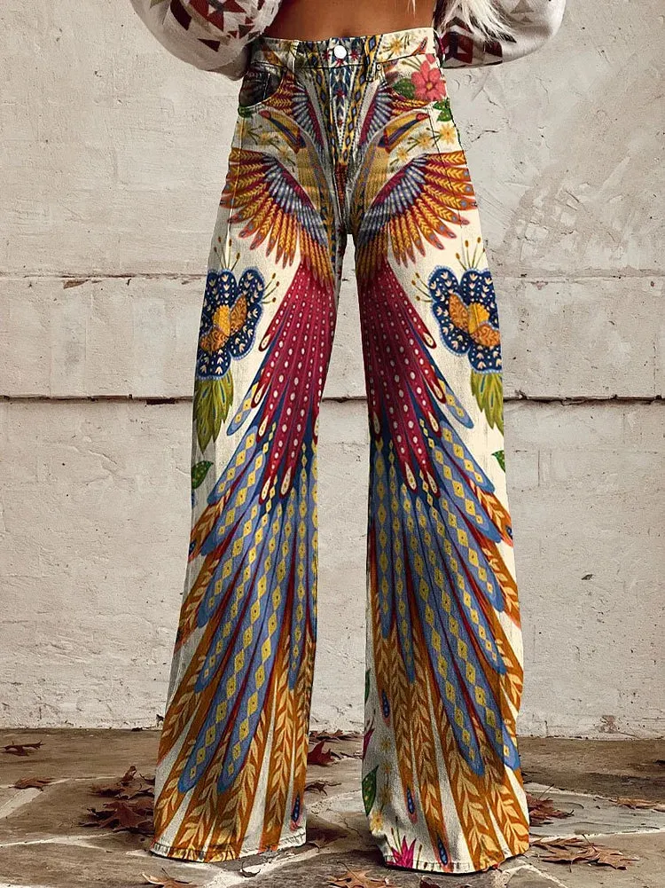 Kiara - Retro Tucano Farm Pattern Trousers