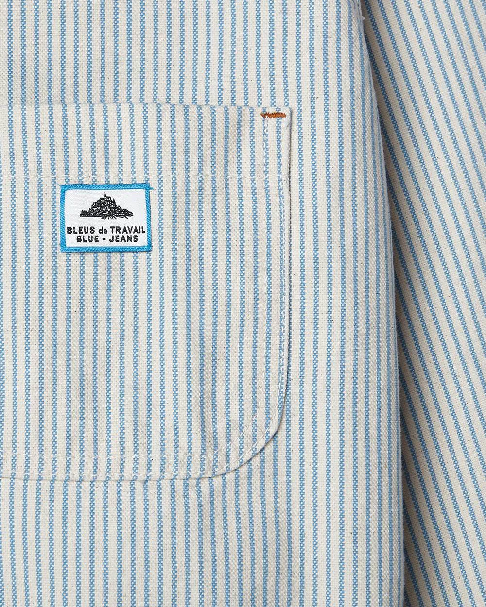 Le Mont St Michel Vins Striped Work Jacket - Blue