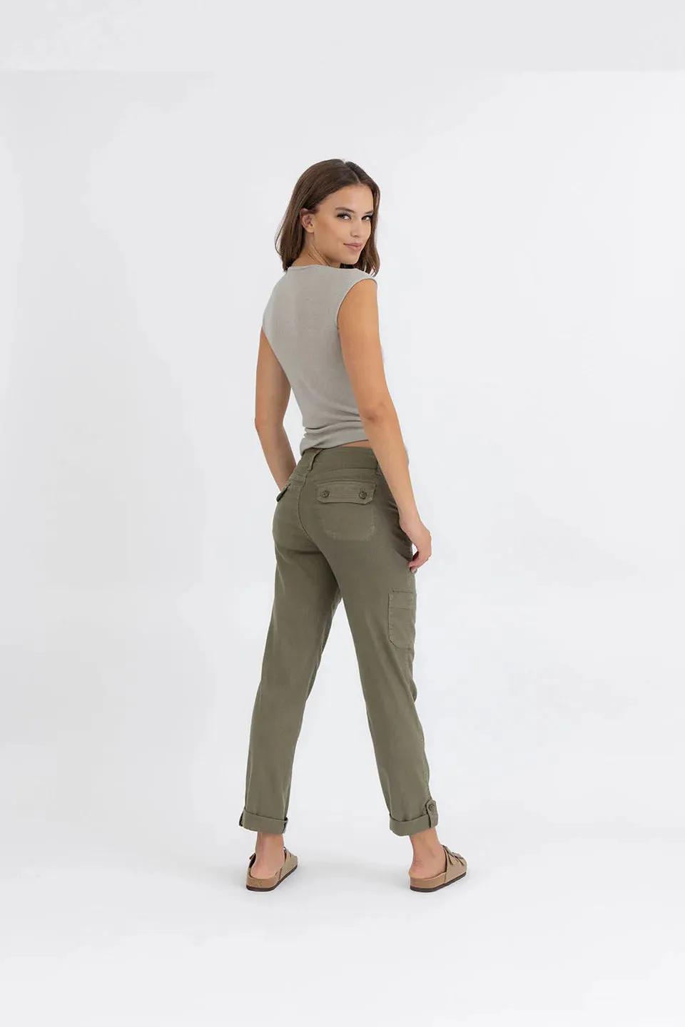 LEVEL 99 DAYLA CARGO PANTS - ALOE