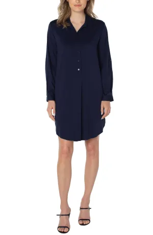 Liverpool Popover Shirt Dress In Cosmic Navy