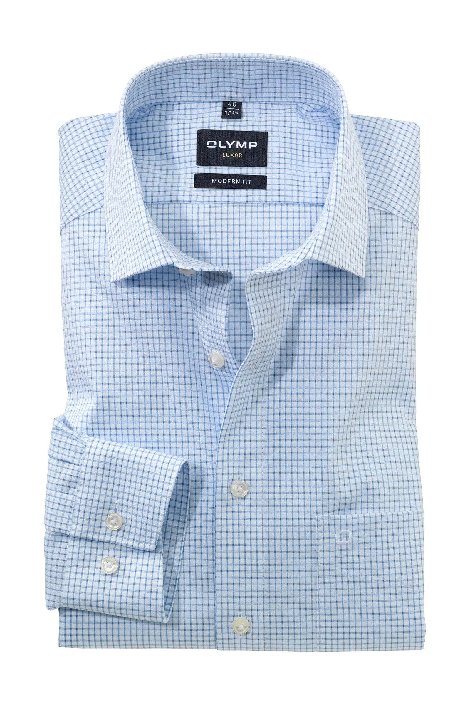 Luxor Modern Fit Check Shirt - Blue