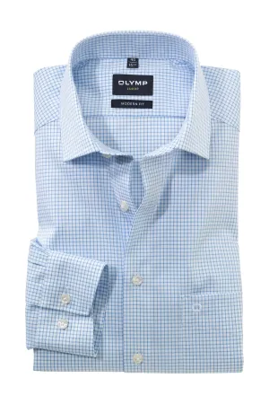 Luxor Modern Fit Check Shirt - Blue