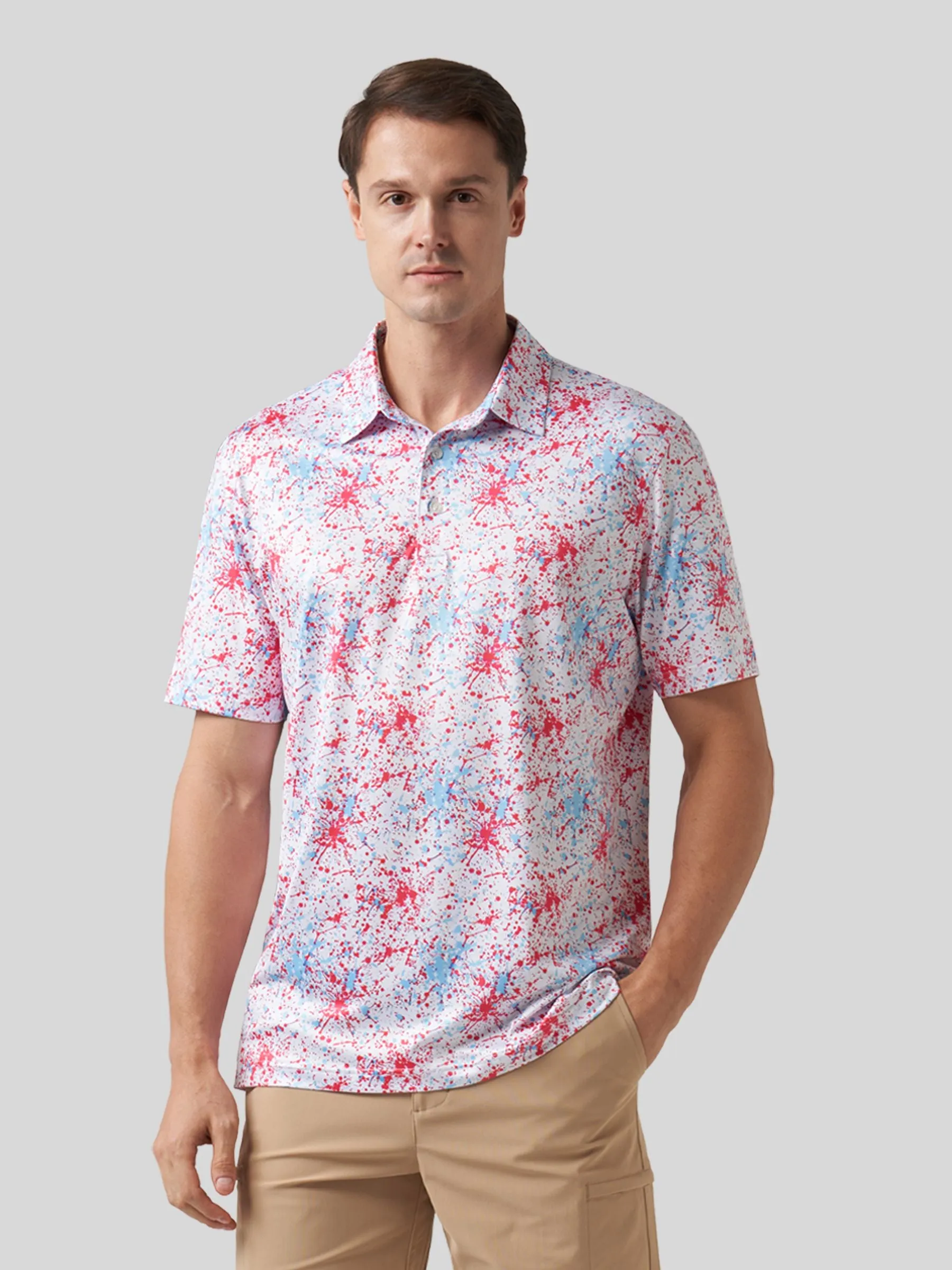 Men's Golf Print Polo Shirts