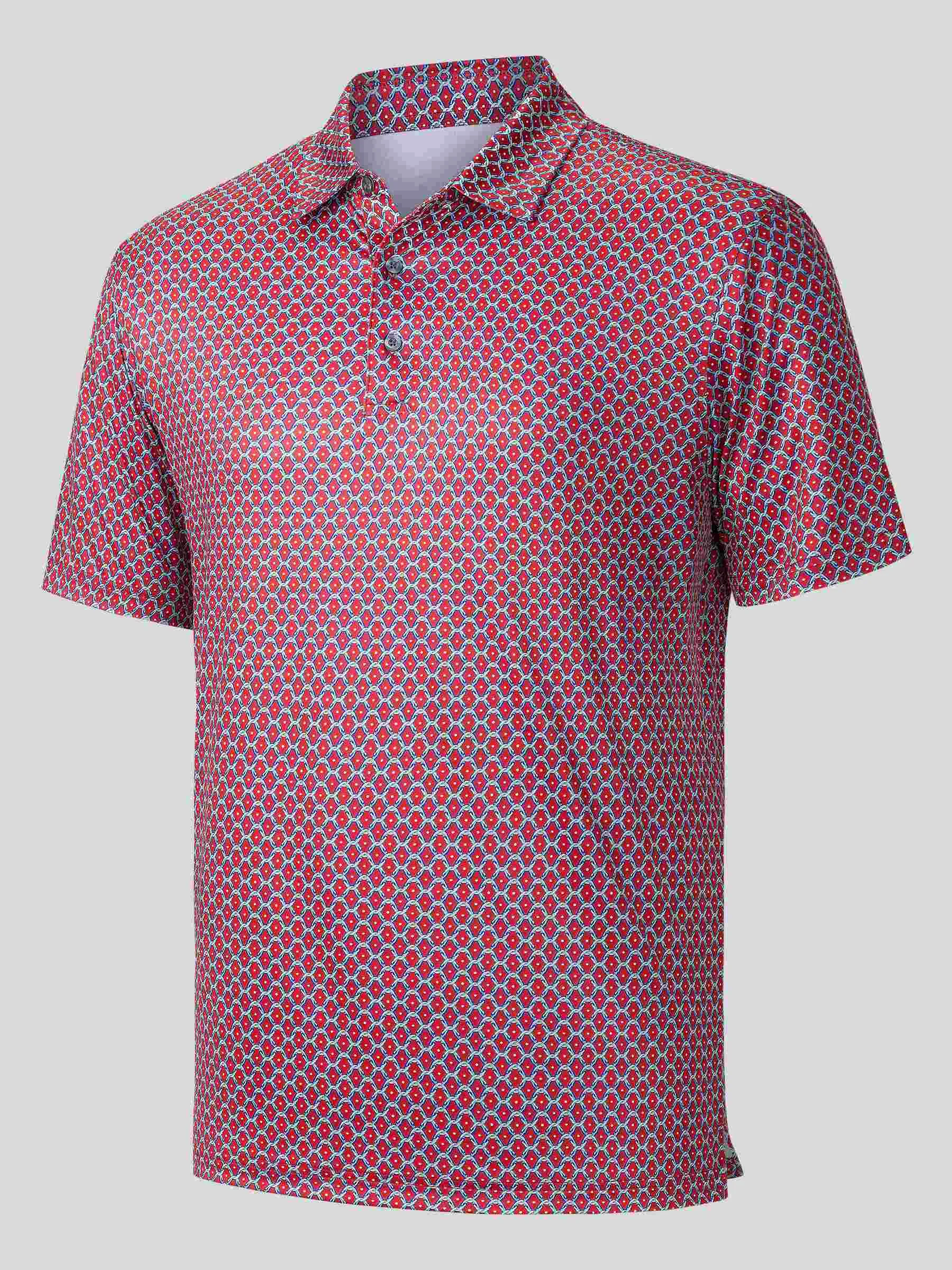 Men's Golf Print Polo Shirts