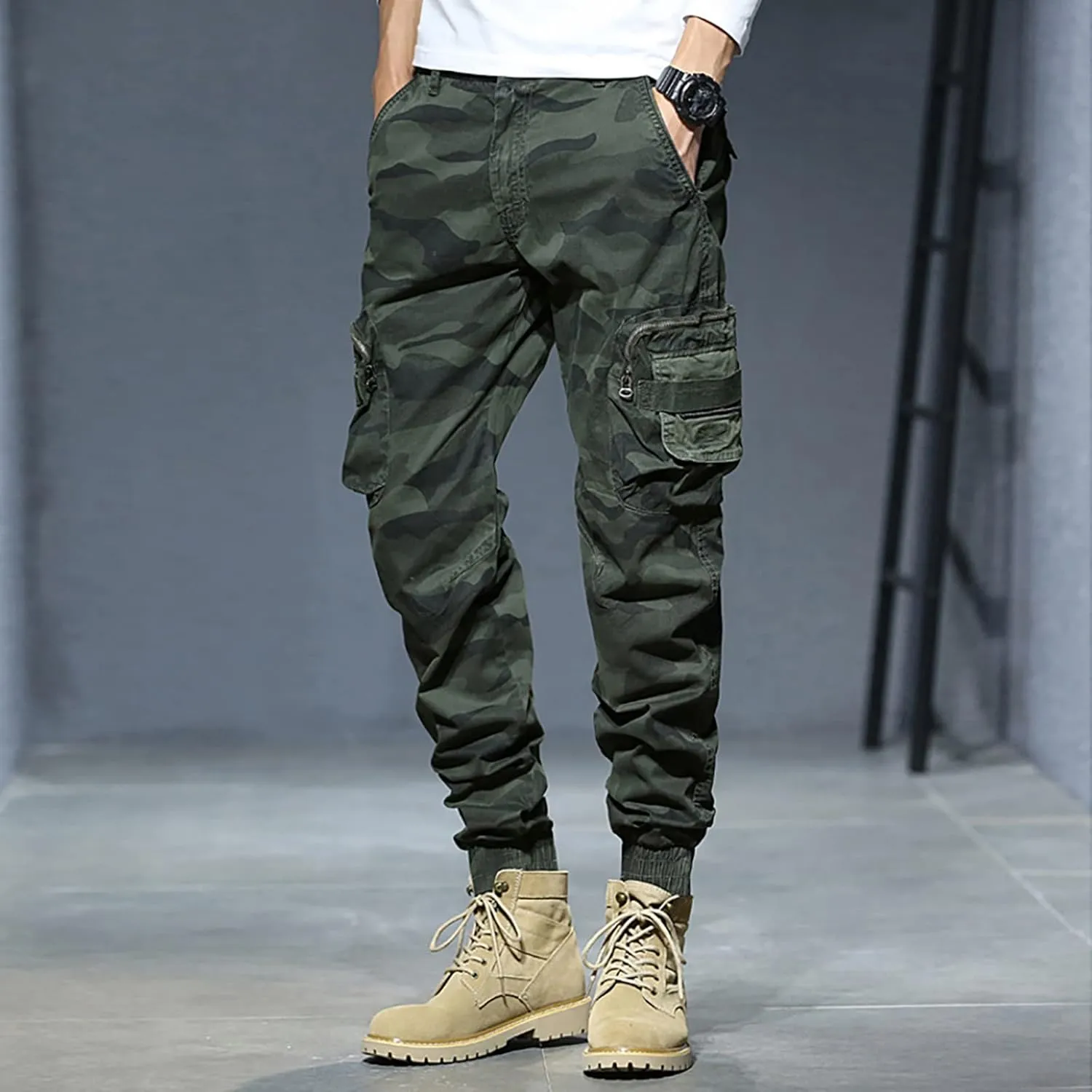 Mens Sweatpants with Pockets Big and Tall Athletic Mens Joggers Pants Casual Jogging Pant Long Multi-Pockets Outdoor