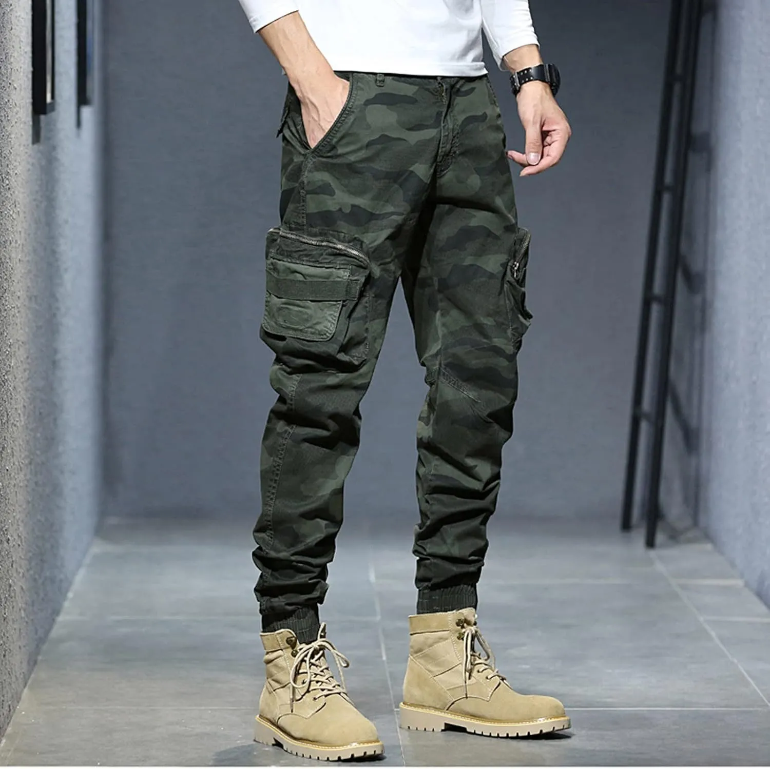 Mens Sweatpants with Pockets Big and Tall Athletic Mens Joggers Pants Casual Jogging Pant Long Multi-Pockets Outdoor