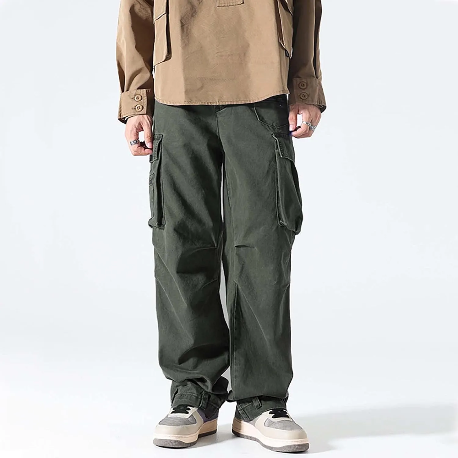 Mens Sweatpants with Pockets Big and Tall Cargo Pants for Men Relaxed Fit Men's Outdoor Work Trousers Military Tactical