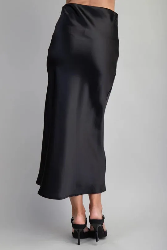 midi satin skirt