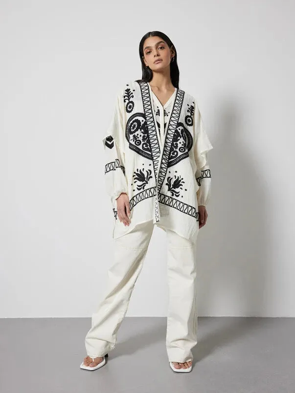 Not Shy Nelila Cape in White