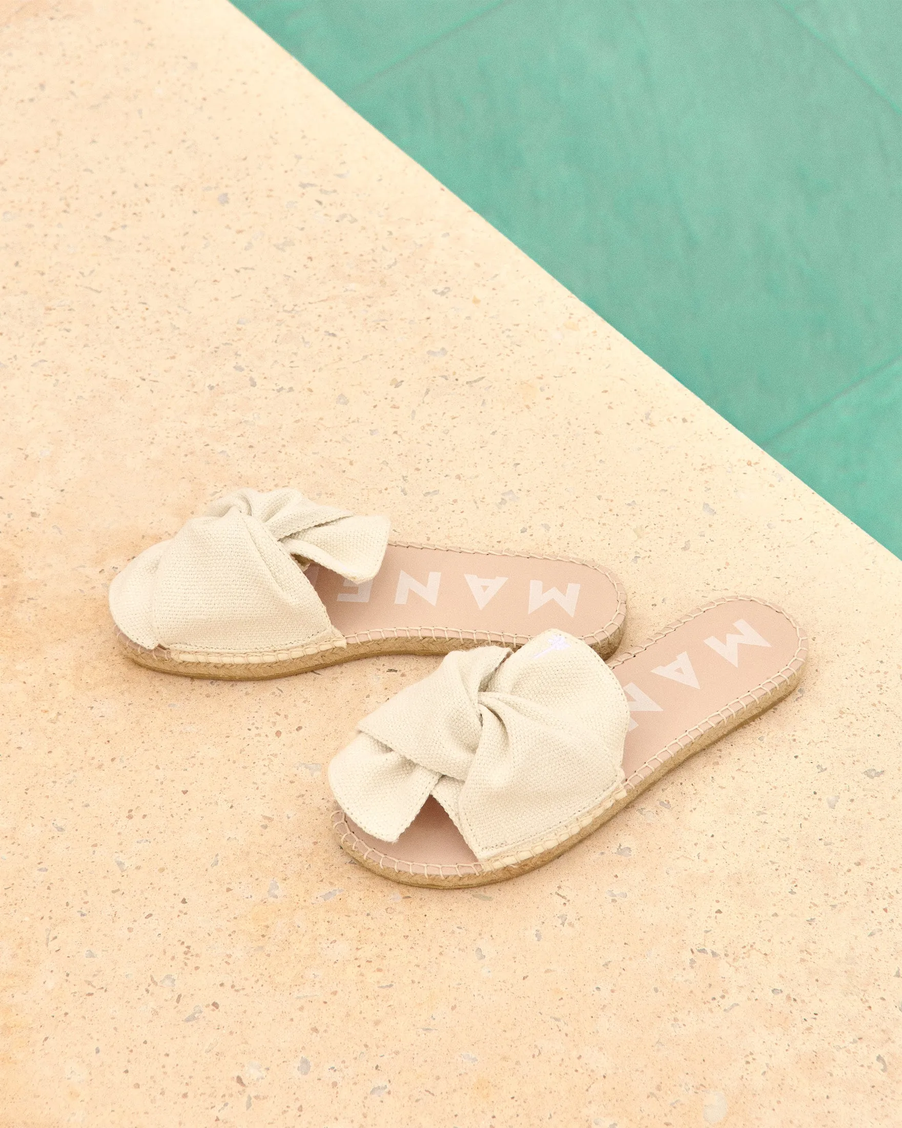 Organic Hemp Sandals With Knot - O70JK - La Havana White