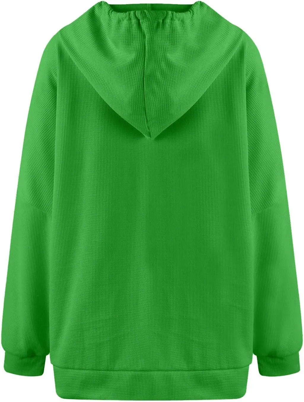 Oversized Hoodies for Women Waffle Knit Drawstring Hooded Sweatshirt with Pocket Casual Side Slit Pullover Sweaters