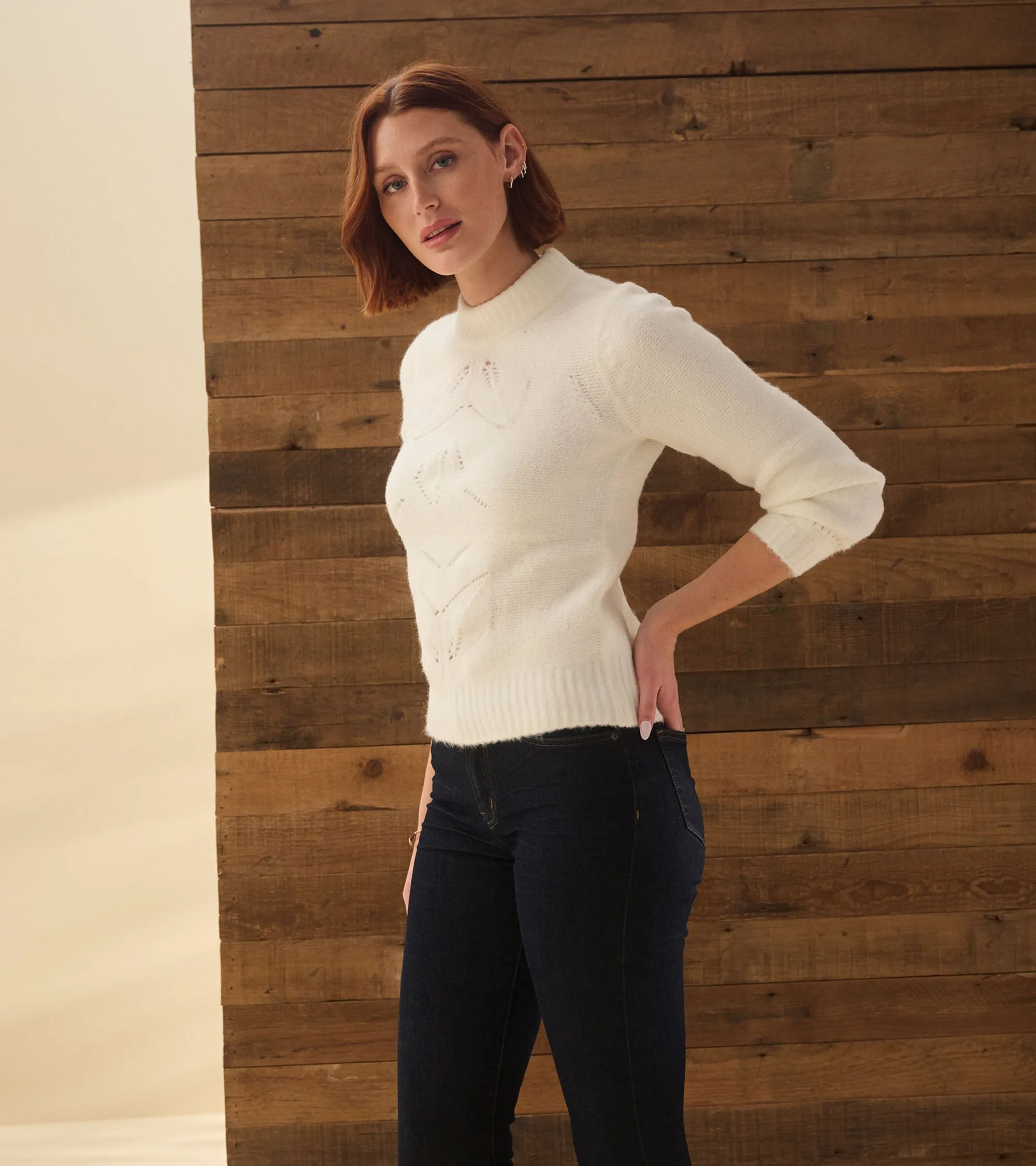 Petal Cable Jumper - Winter White