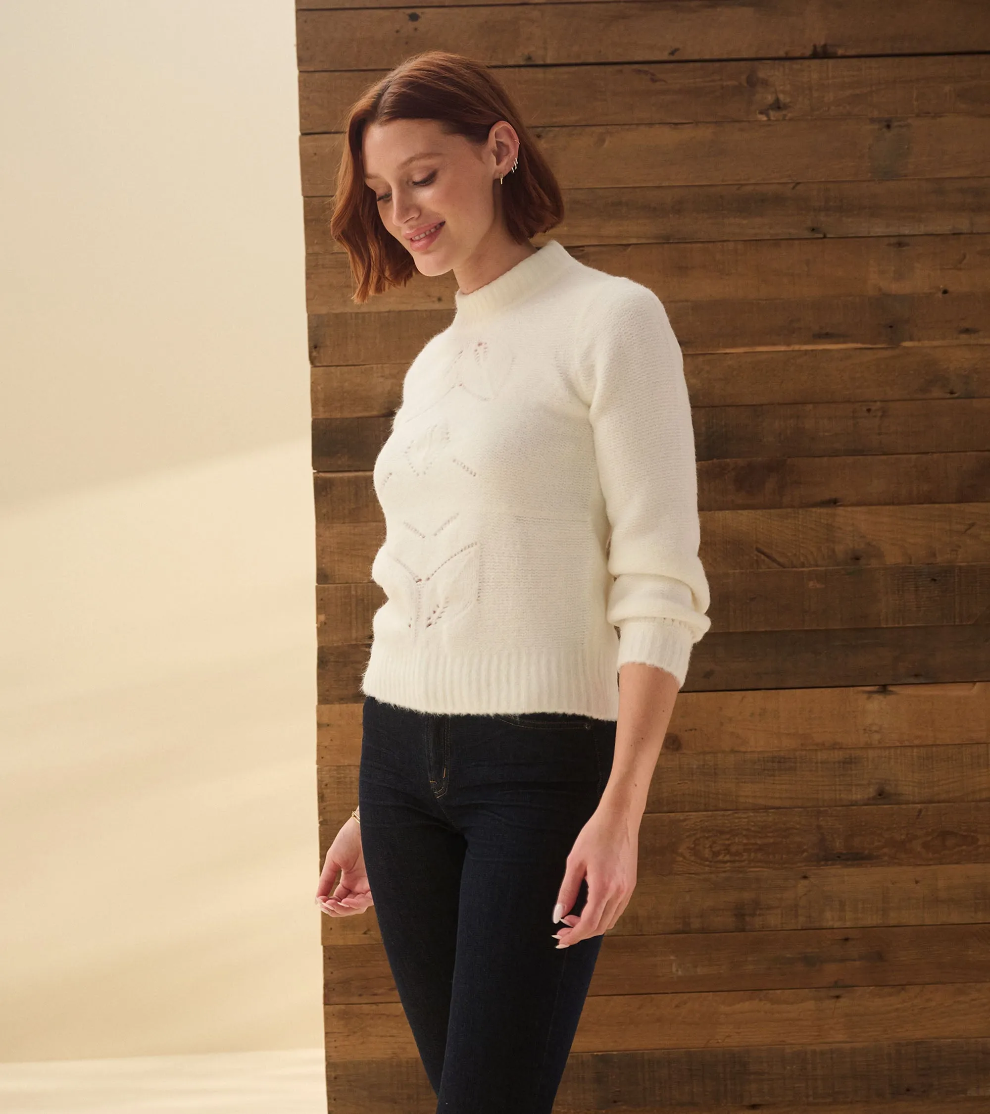 Petal Cable Jumper - Winter White
