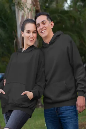 Plain Black Couple Hoodie