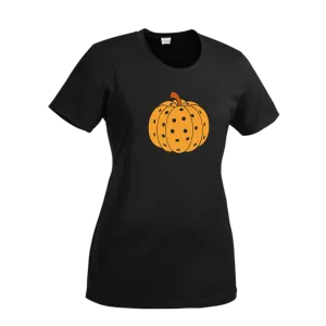 Pumpkin Pickleball | Women’s Short Sleeve Crewneck Pickleball Shirts | 100% Polyester