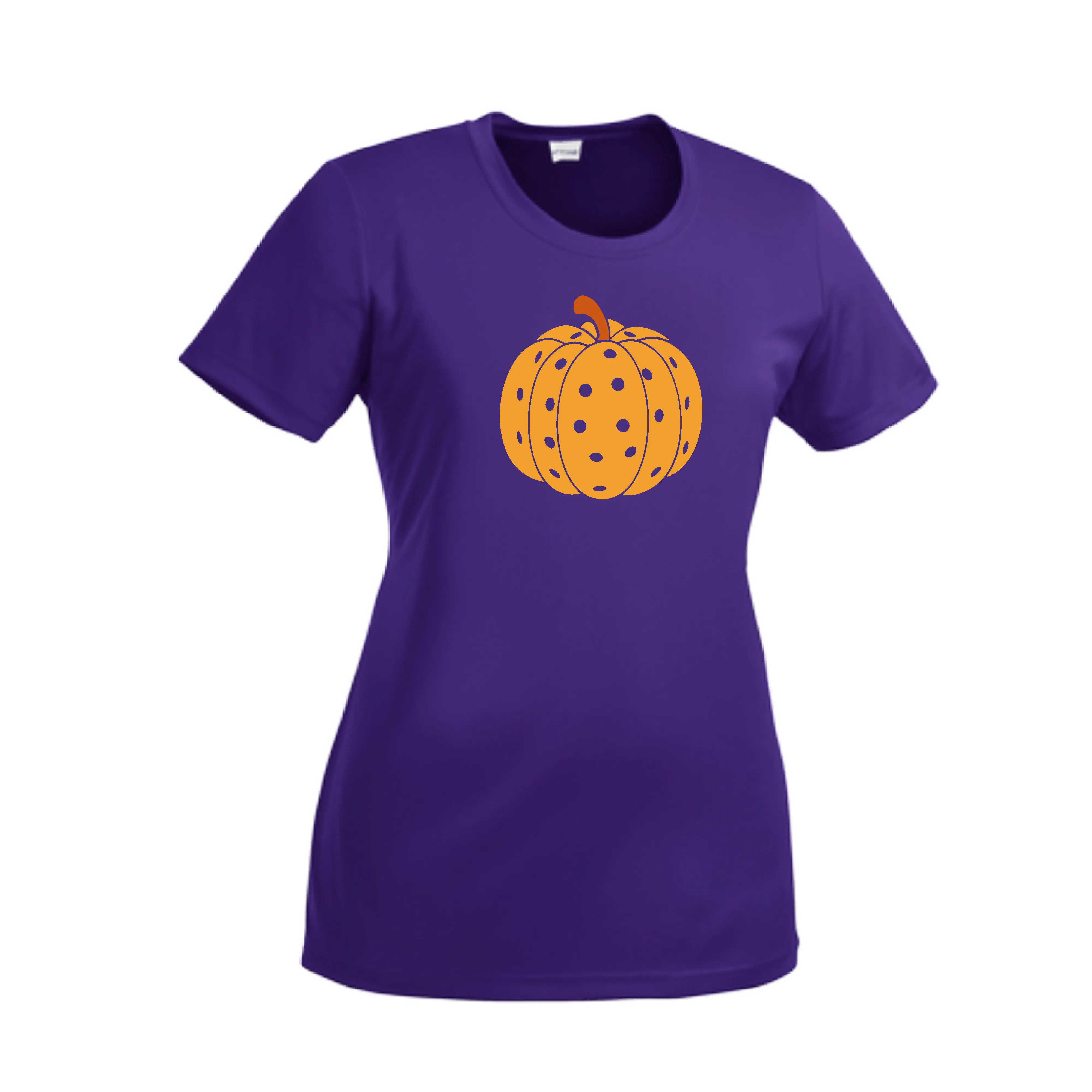 Pumpkin Pickleball | Women’s Short Sleeve Crewneck Pickleball Shirts | 100% Polyester