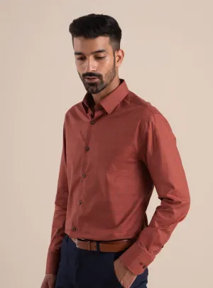 Red Terracotta Grid Shirt