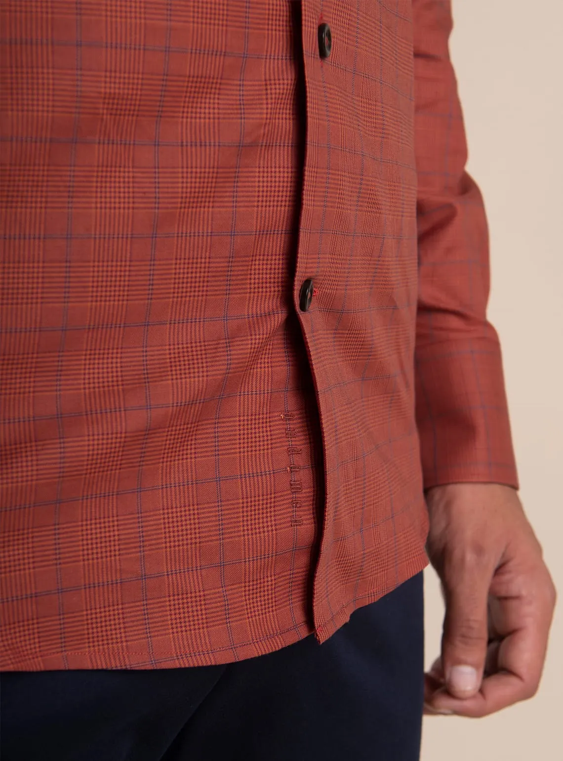 Red Terracotta Grid Shirt
