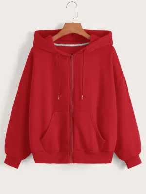 RED ZIPPER HOODIE