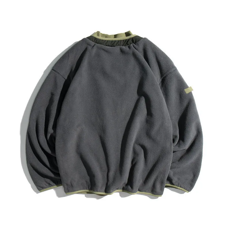 Retro Loose Color Block Men's Jacket