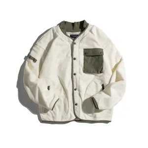 Retro Loose Color Block Men's Jacket