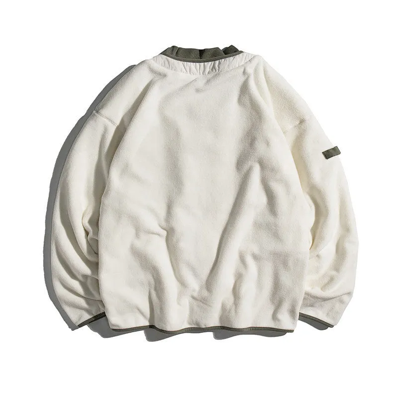 Retro Loose Color Block Men's Jacket