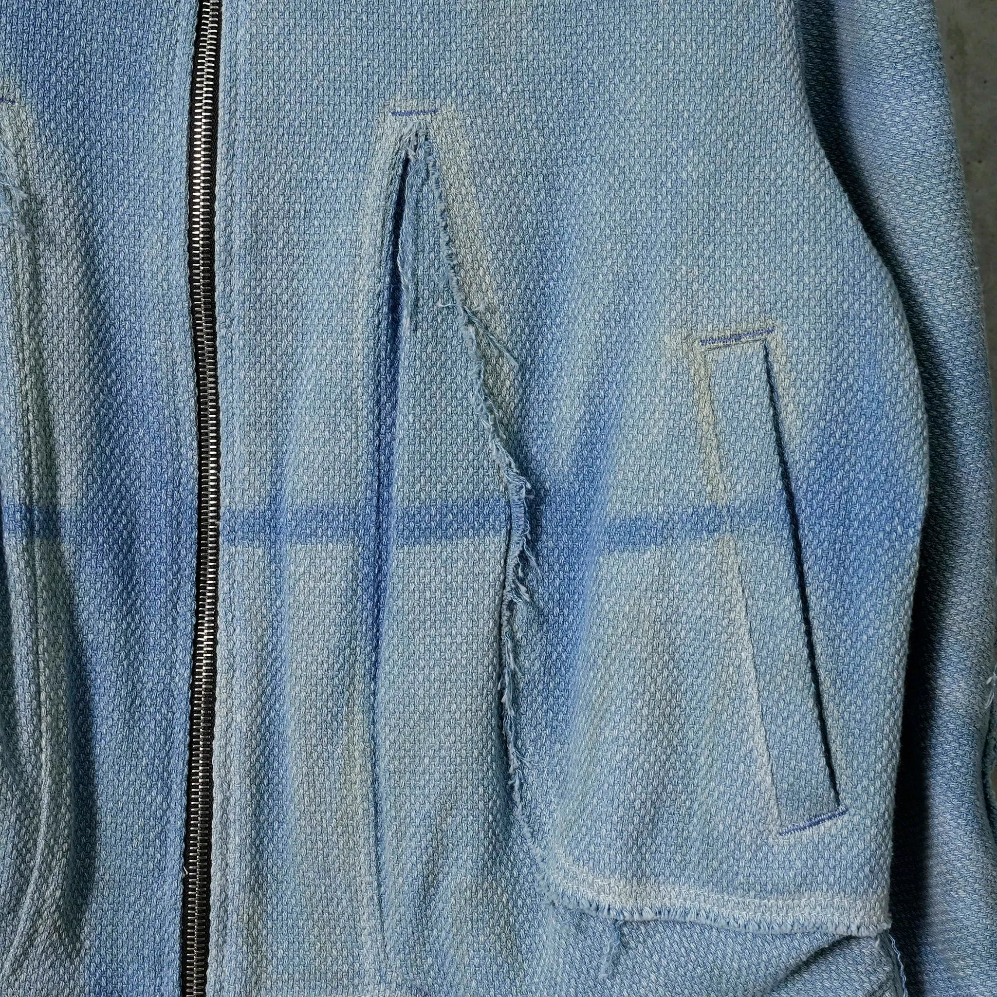 SUN-BLEACHED RAW EDGE BLOUSON / LIGHT BLUE