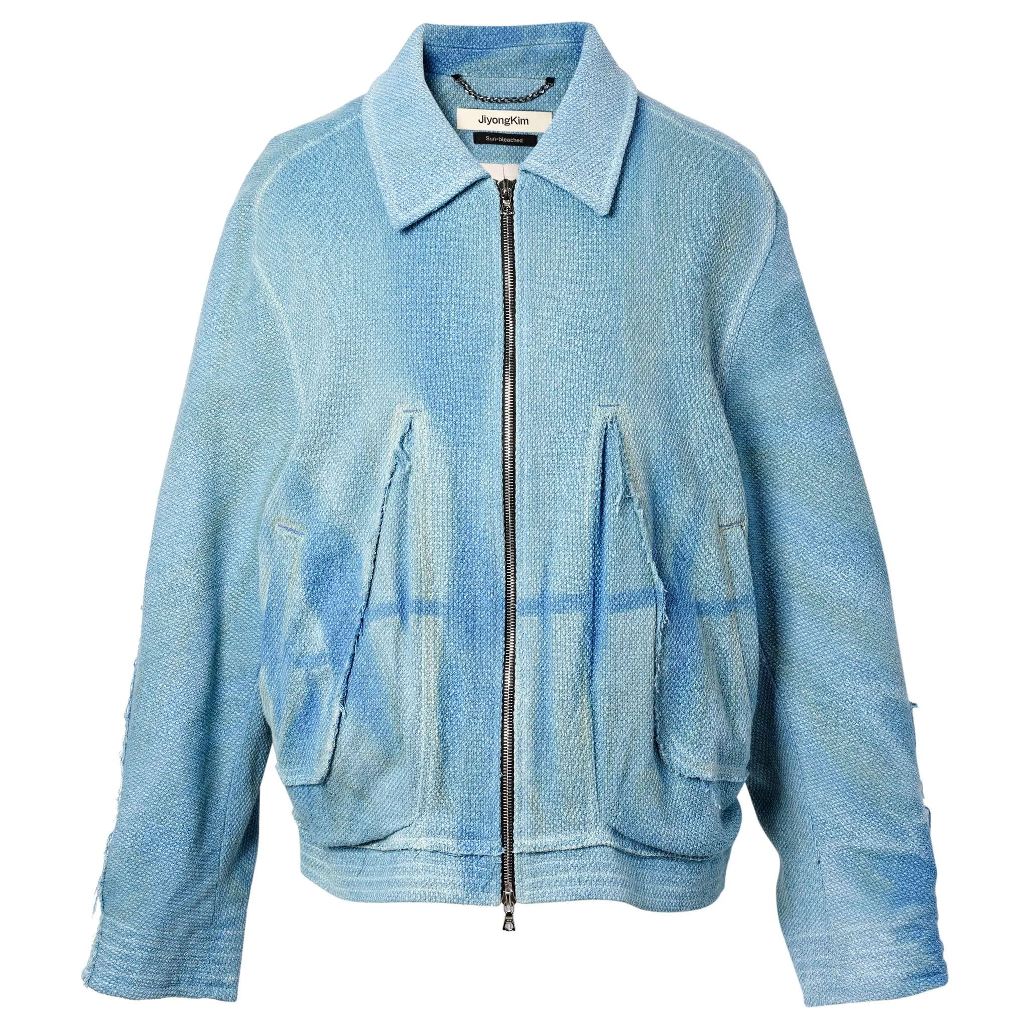 SUN-BLEACHED RAW EDGE BLOUSON / LIGHT BLUE