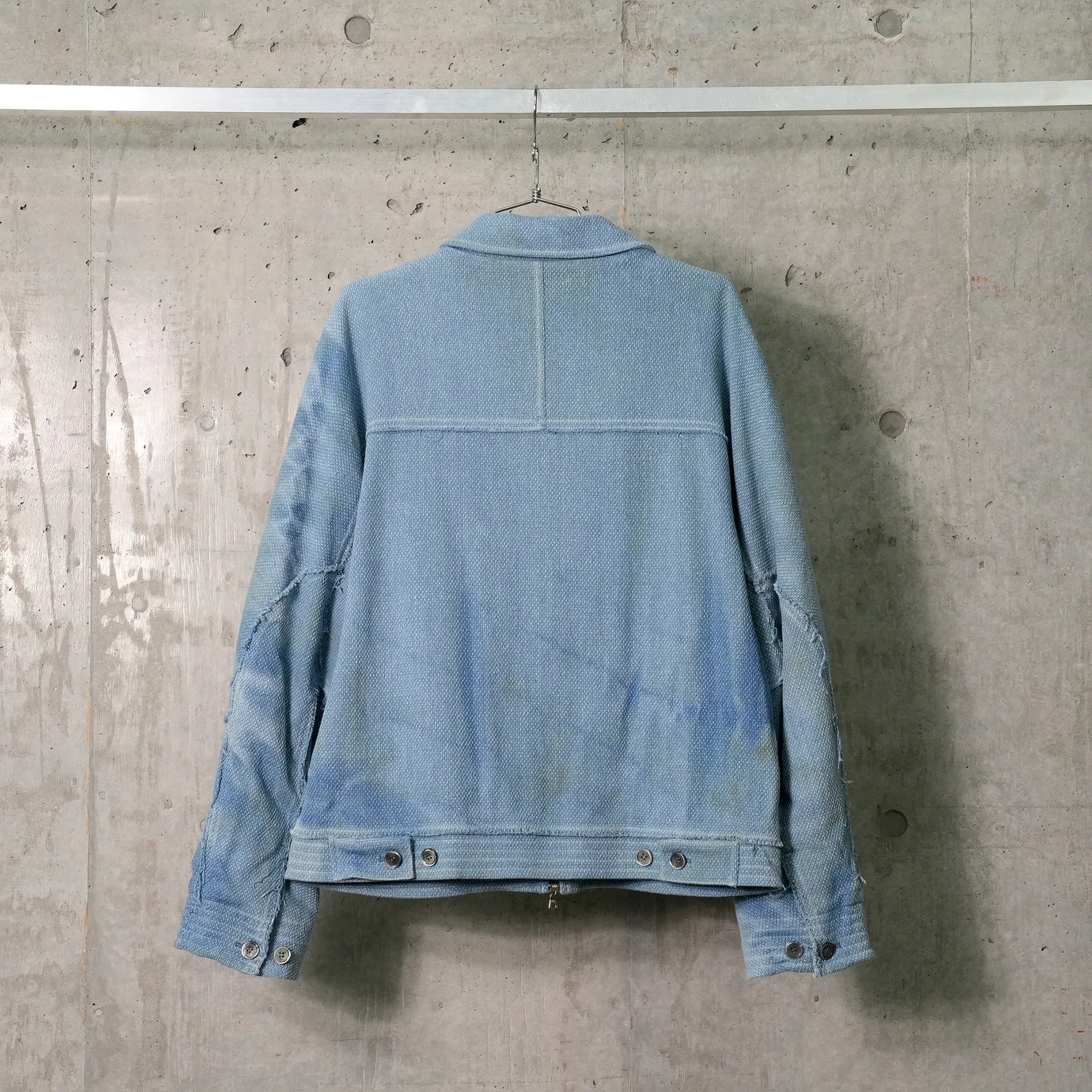 SUN-BLEACHED RAW EDGE BLOUSON / LIGHT BLUE