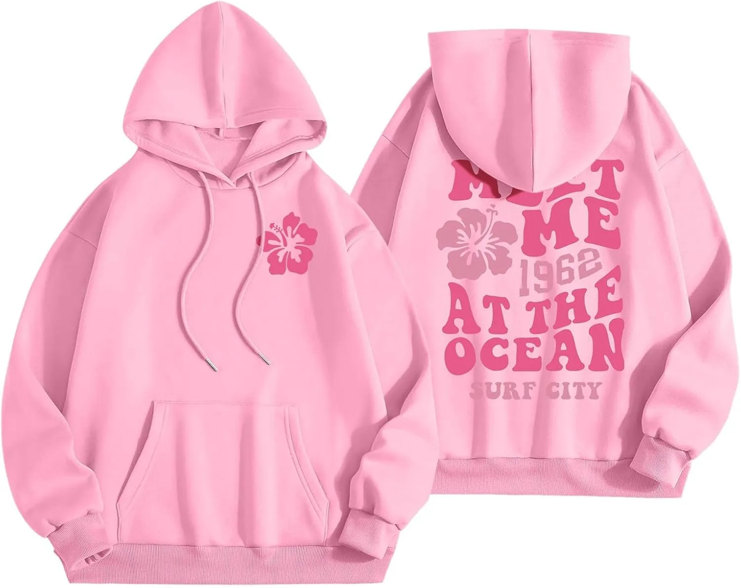 Sweatshirts For Teen Girls Long Sleeve Letter Print Casual Graphic Hoodies Drawstring Pullover Oversized Hoodies
