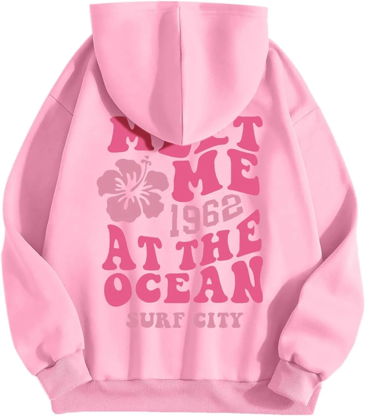 Sweatshirts For Teen Girls Long Sleeve Letter Print Casual Graphic Hoodies Drawstring Pullover Oversized Hoodies