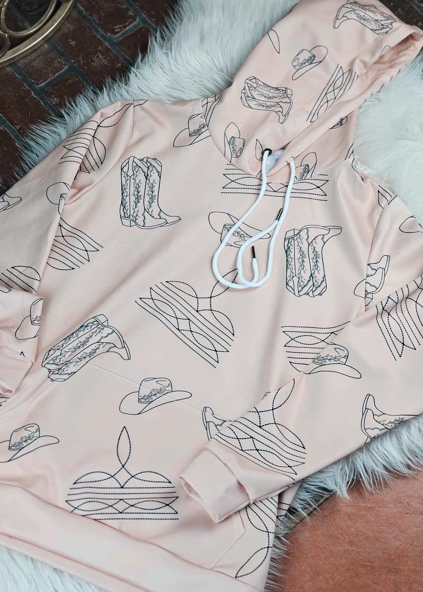 Tan Boot Stitch Hoodie