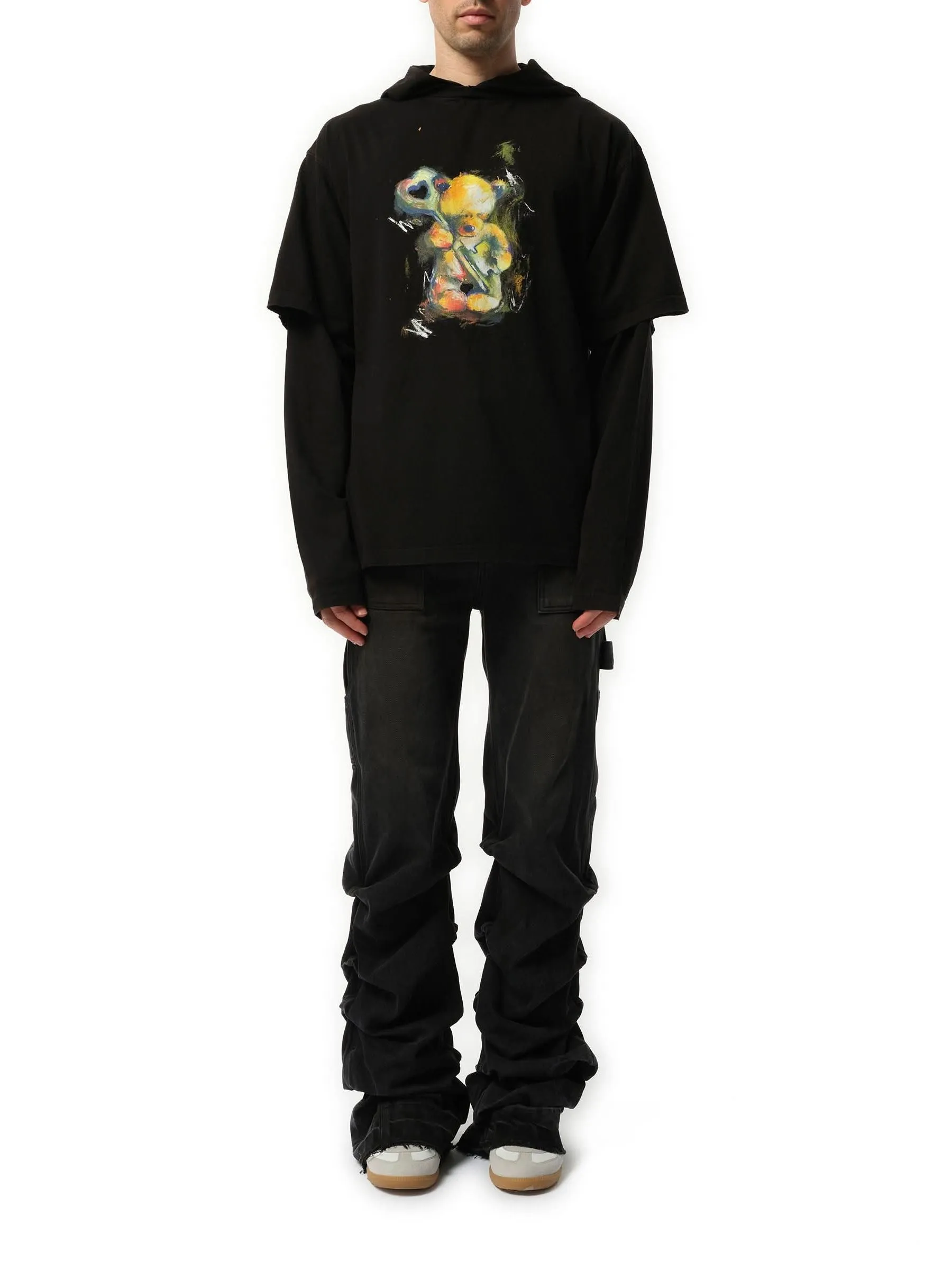 Teddy Bear With Key Hoodie in Black