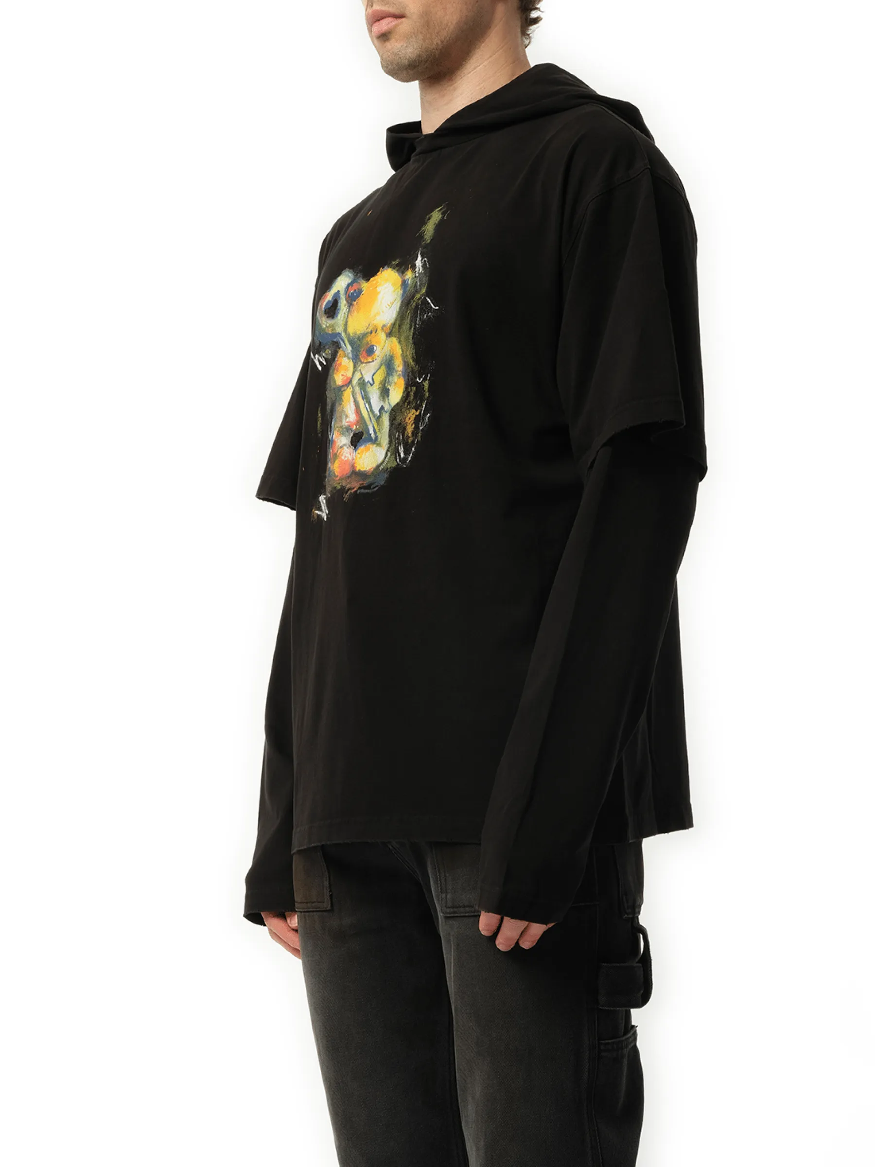 Teddy Bear With Key Hoodie in Black