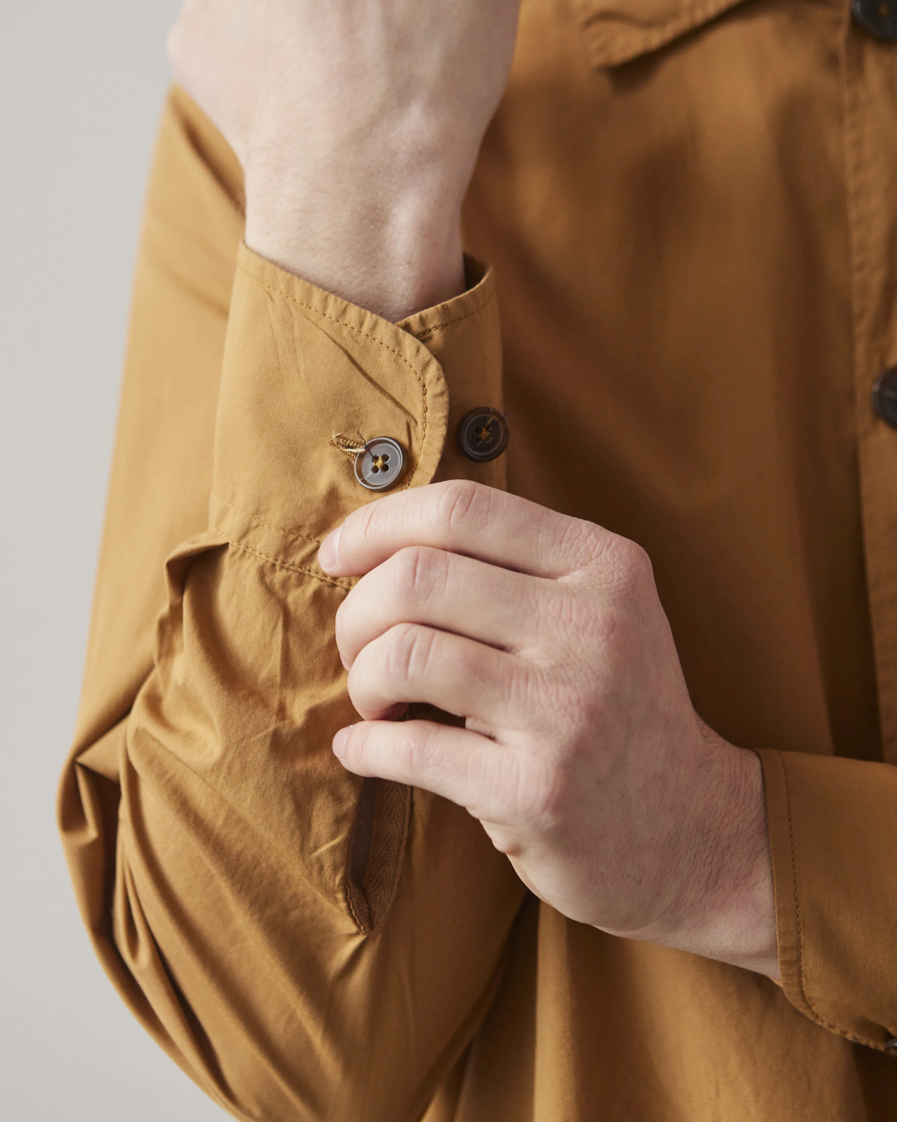 Universal Works Travail Overshirt, Cumin Poplin