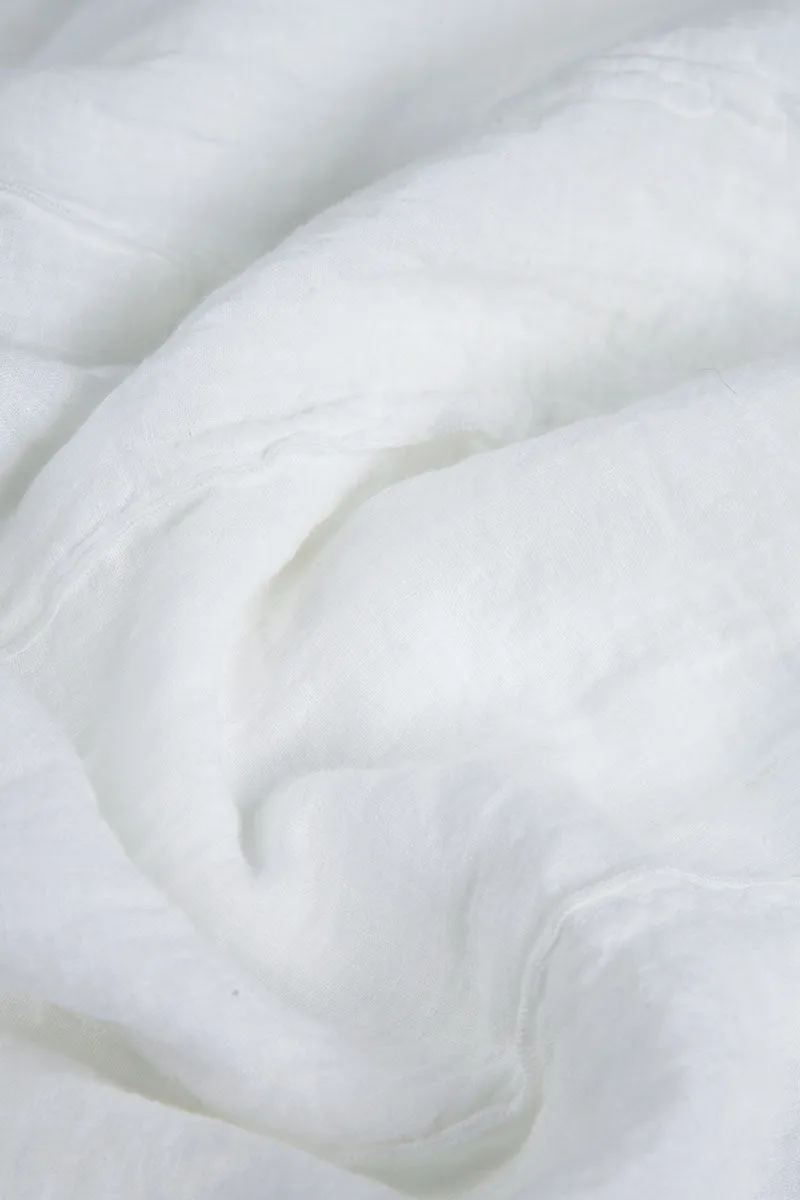 V-Neck White Gauze Linen Jacket