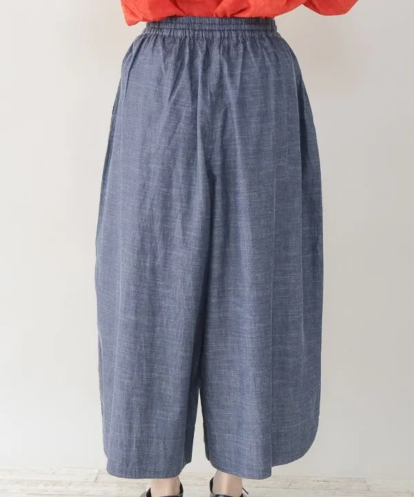 Vegetable and Flower Embroidery Chambray Wide Pants 25S448 [Expected to arrive in stock around March].
