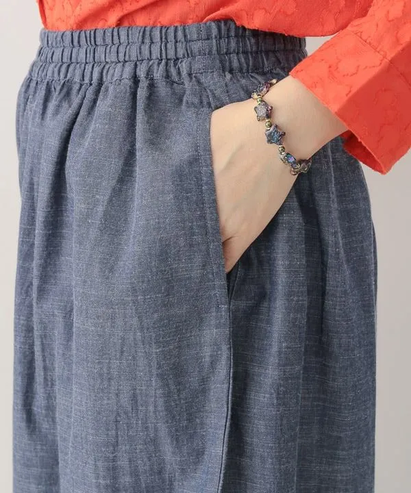 Vegetable and Flower Embroidery Chambray Wide Pants 25S448 [Expected to arrive in stock around March].