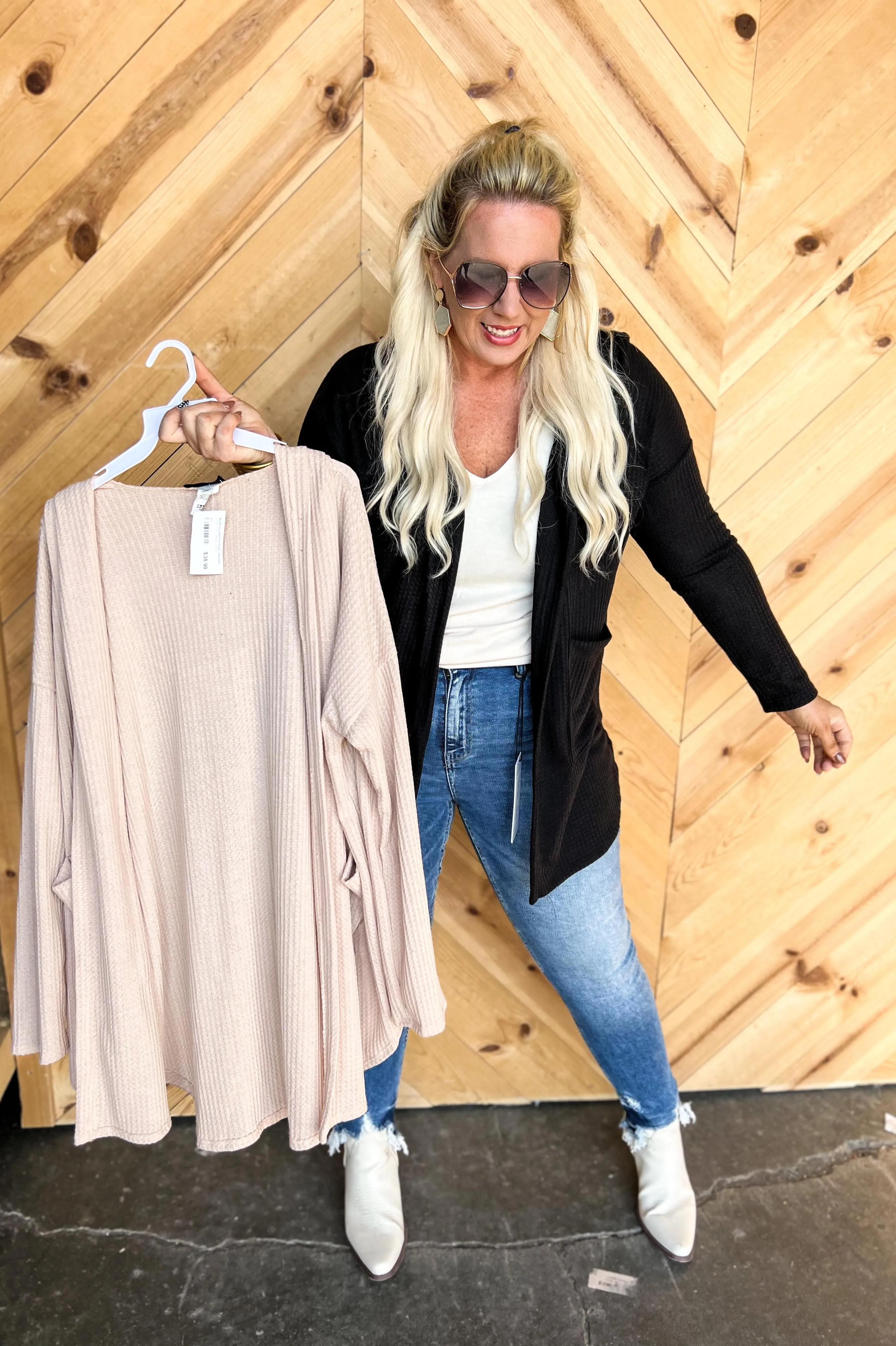 Waffle Hooded Cardigan | Heimish - Final Sale