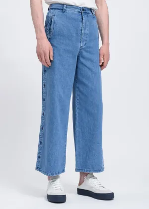 Washed Denim Loose Pants