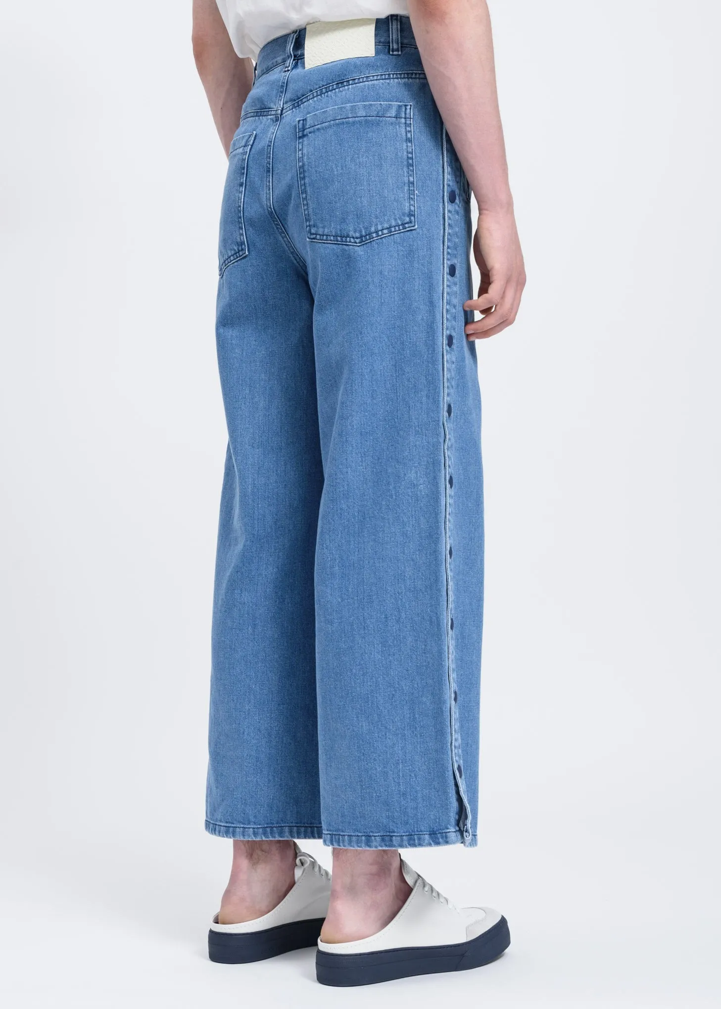 Washed Denim Loose Pants