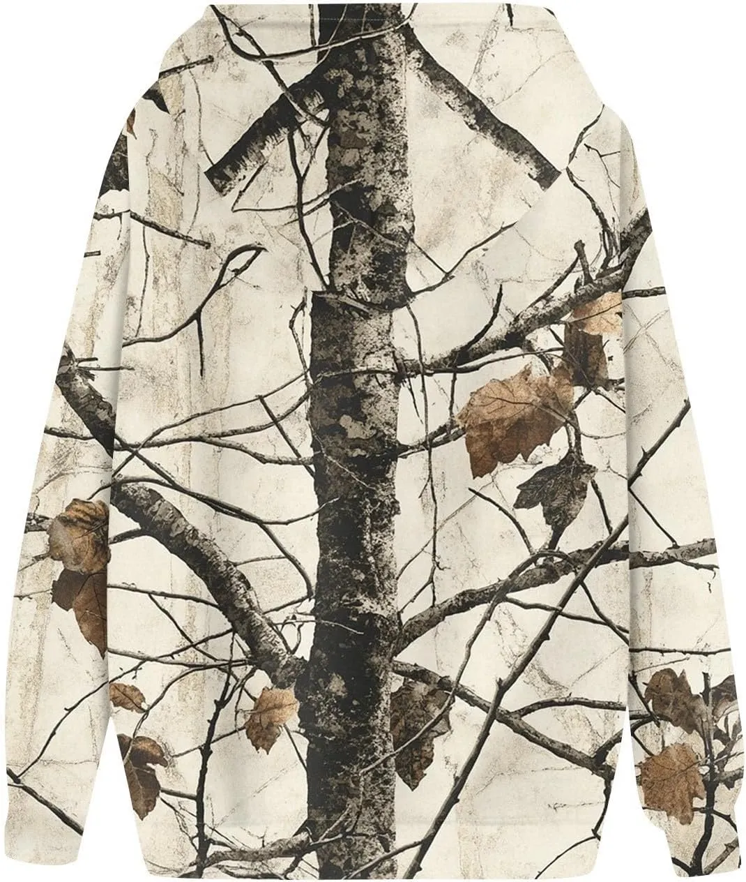Womens Camo Hoodie Fall Winter Sweatshirt Maple Leaf Print Hoodie Drop Shoulder Long Sleeve Camo Shirt With Pocket